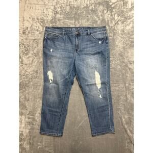 Jennifer Lopez Distressed Boyfriend Jeans Women's Size 20W Blue Denim